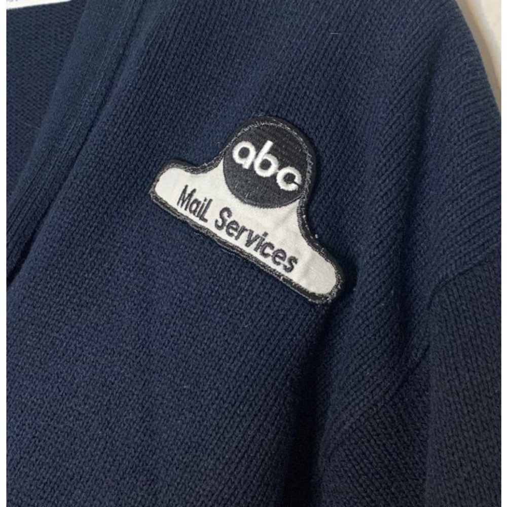 VINTAGE ABC Mail Services Blue Cardigan Sweater - Picture 5 of 7